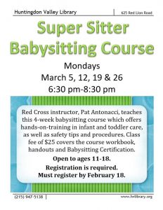 Babysitting Course March 2018