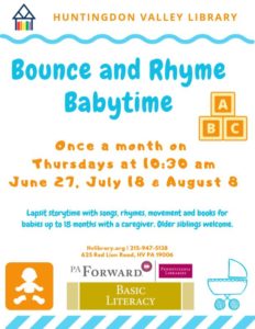 Bounce & Rhyme Babytime Summer 2019