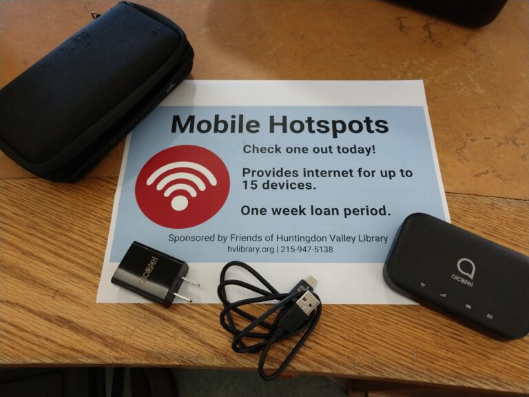 Mobile Hotspot Devices Available to Check Out Huntingdon Valley Library