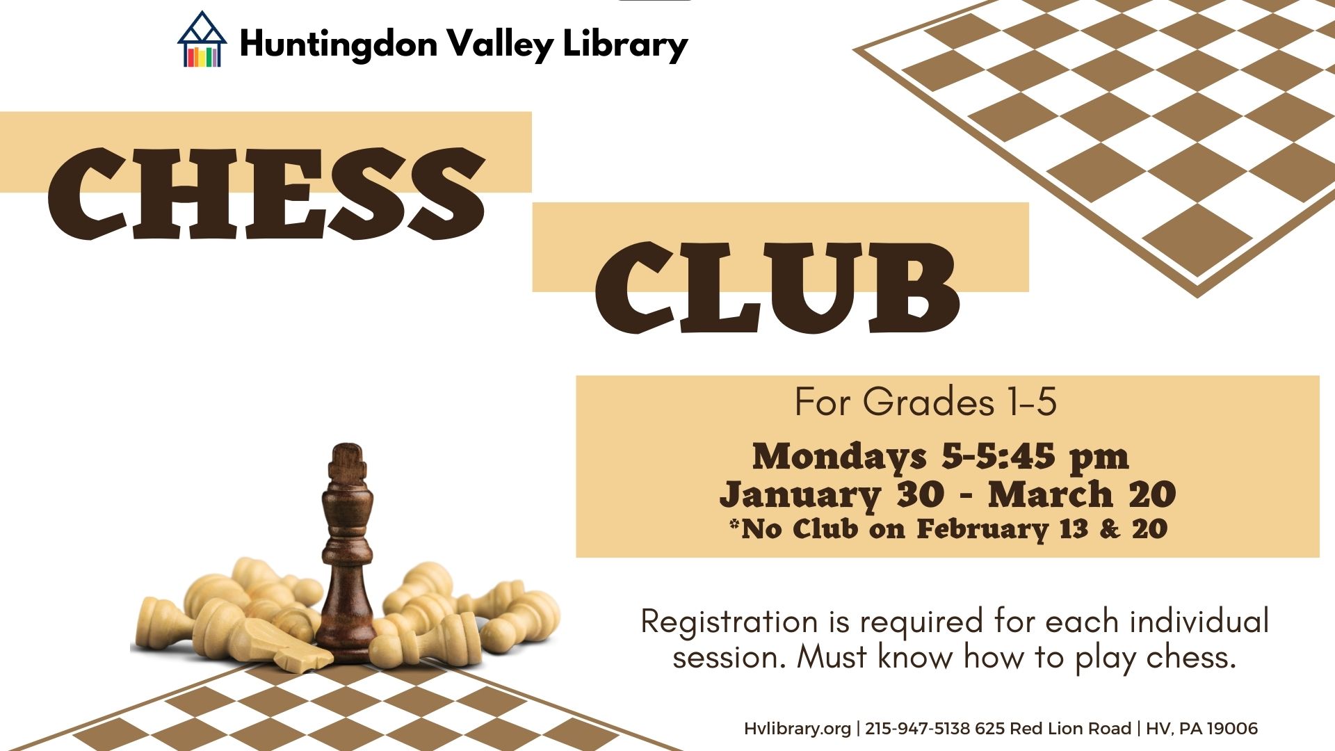 Chess Club Tickets, Multiple Dates